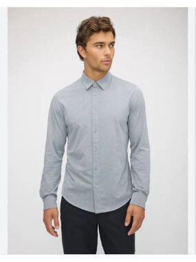 KIT AND ACE City Tech Gray Button Down Shirt M Slim Fit Office